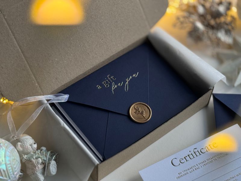 Подарунковий сертифікат "A gift for you" з сургучем 0001012 фото